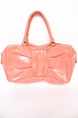 Emily Temple cute / リボン型エナメルバッグ  ピンク Y-25-10-18-039-ET-BG-SZ-ZY