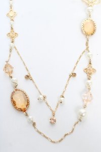 axes femme / 透かしバラ×ビジューネックレス  ゴールド Y-25-10-18-005-AX-AC-SZ-ZY