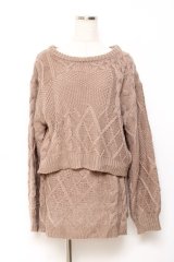 apres jour / ニットセットアップ F ベージュ Y-25-10-20-037-LO-OP-SZ-ZY