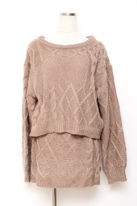 apres jour / ニットセットアップ F ベージュ Y-25-10-20-037-LO-OP-SZ-ZY