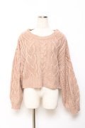 F&A / バックはしごリボンケーブルニットプルオーバー F ピンクベージュ Y-25-10-20-038-LO-TO-SZ-ZY