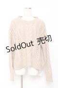 axes femme POETIQUE / バックリボンケーブルニット M キャメル Y-25-10-20-042-AX-TO-SZ-ZY
