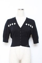 SAVOY CLOTHING / Dia Hearf Sleeve Short Summer Knit S 黒 Y-25-10-20-043-LO-TO-SZ-ZY