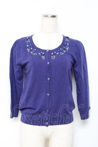 LODISPOTTO / フラワービジューカーディガン 2 青 Y-25-10-20-045-LO-TO-SZ-ZY