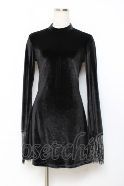 画像1: PUNK RAVE / Velvet Dress XS-S 黒 Y-25-10-20-049-PU-OP-SZ-ZY
