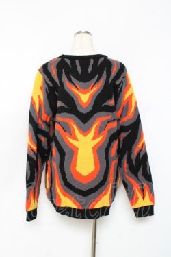 画像2: KILL STAR / Burning Church flame sweater S 黒×グレー Y-25-10-20-052-SL-TO-SZ-ZY