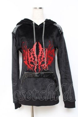 画像1: Restyle / velvet hoodie parties S ブラック Y-25-10-20-057-GO-TO-SZ-ZY