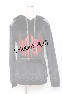 画像1: Restyle / velvet hoodie parties S ブラック Y-25-10-20-057-GO-TO-SZ-ZY