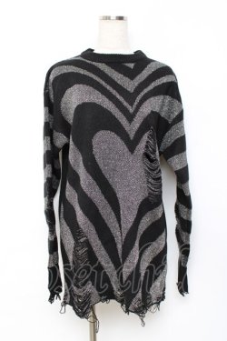画像1: KILL STAR / Libi Sweater S グレー×ブラック Y-25-10-20-058-SL-TO-SZ-ZY