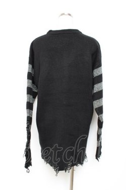 画像2: KILL STAR / Libi Sweater S グレー×ブラック Y-25-10-20-058-SL-TO-SZ-ZY