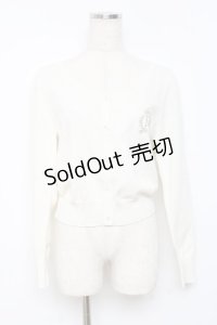 metamorphose / エンブレム刺繍カーディガン  アイボリー Y-25-10-20-059-ME-TO-SZ-ZY