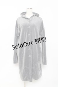 NieR Clothing / GRAY VELVET STYLISH LONG COAT  グレー Y-25-10-20-062-PU-CO-SZ-ZY