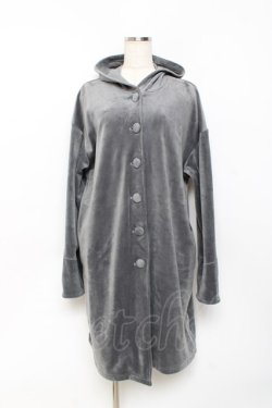 画像1: NieR Clothing / GRAY VELVET STYLISH LONG COAT  グレー Y-25-10-20-062-PU-CO-SZ-ZY