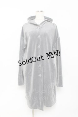 画像1: NieR CLOTHING / GRAY VELVET STYLISH LONG COAT  グレー Y-25-10-20-062-PU-CO-SZ-ZY