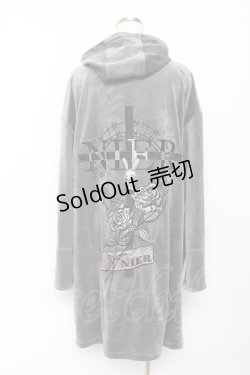 画像2: NieR CLOTHING / GRAY VELVET STYLISH LONG COAT  グレー Y-25-10-20-062-PU-CO-SZ-ZY