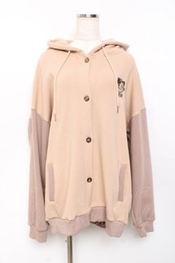 画像1: NieR Clothing / ミケ 裏起毛スウェットカーディガン  ベージュ Y-25-10-20-063-PU-TO-SZ-ZY