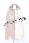 NieR Clothing / 猫耳付きDOUBLE ZIP TWO-TONE PARKA  ベージュ×ブラウン Y-25-10-20-064-PU-TO-SZ-ZY