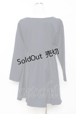 画像2: Ank Rouge / フロントフリルストライプシャツワンピース M ネイビー Y-25-10-20-073-CA-OP-SZ-ZY