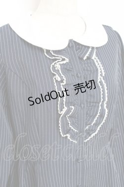 画像3: Ank Rouge / フロントフリルストライプシャツワンピース M ネイビー Y-25-10-20-073-CA-OP-SZ-ZY