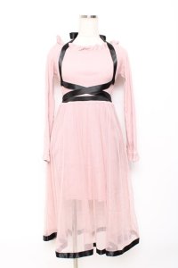Bubbles / チュールコンビワンピース F ピンク Y-25-10-20-076-CA-OP-SZ-ZY