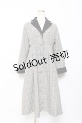 axes femme / チェック柄ワンピースコート M グレー Y-25-10-20-079-AX-OP-SZ-ZI