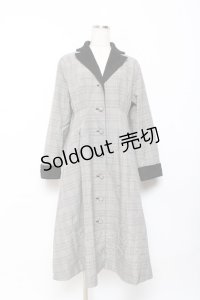 axes femme / チェック柄ワンピースコート M グレー Y-25-10-20-079-AX-OP-SZ-ZI