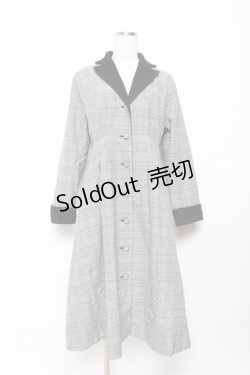 画像1: axes femme / チェック柄ワンピースコート M グレー Y-25-10-20-079-AX-OP-SZ-ZI