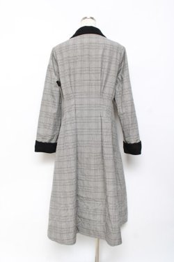 画像2: axes femme / チェック柄ワンピースコート M グレー Y-25-10-20-079-AX-OP-SZ-ZY