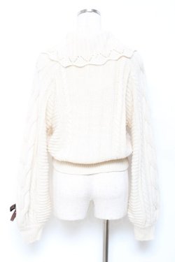 画像2: axes femme / 袖レースアップニットPO M 生成り Y-25-10-20-009-AX-TO-SZ-ZY