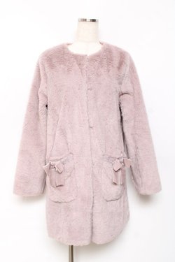 画像1: axes femme POETIQUE / フェイクファーロングコート M ラベンダー Y-25-10-20-086-AX-CO-SZ-ZY