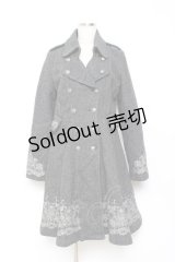 OZZ ANGELO / 刺繍入りダブルコート  グレー Y-25-10-20-088-OO-CO-SZ-ZY
