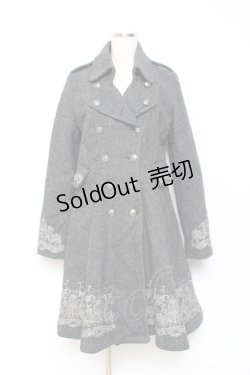 画像1: OZZ ANGELO / 刺繍入りダブルコート  グレー Y-25-10-20-088-OO-CO-SZ-ZY