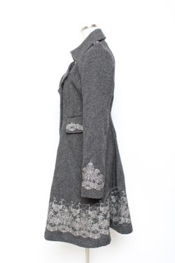 画像2: OZZ ANGELO / 刺繍入りダブルコート  グレー Y-25-10-20-088-OO-CO-SZ-ZY