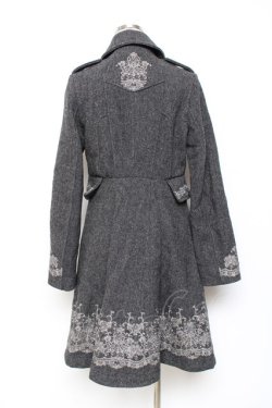 画像3: OZZ ANGELO / 刺繍入りダブルコート  グレー Y-25-10-20-088-OO-CO-SZ-ZY