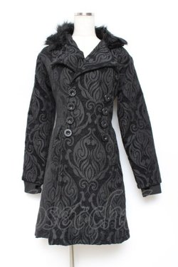 画像1: POIZEN INDUSTRIES / 刺繍コート M 黒 Y-25-10-20-089-PU-CO-SZ-ZY