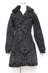 POIZEN INDUSTRIES / 刺繍コート S 黒 Y-25-10-20-096-PU-CO-SZ-ZS