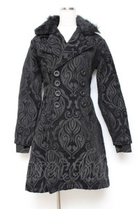 POIZEN INDUSTRIES / 刺繍コート S 黒 Y-25-10-20-096-PU-CO-SZ-ZS