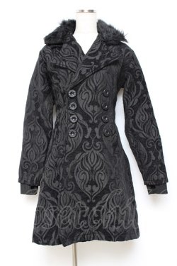 画像1: POIZEN INDUSTRIES / 刺繍コート S 黒 Y-25-10-20-096-PU-CO-SZ-ZY