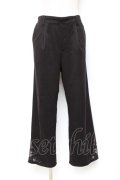 axes femme / 裾刺繍ストレートカットパンツ L 黒 Y-25-10-20-098-AX-PA-SZ-ZY
