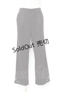 axes femme / 裾刺繍ストレートカットパンツ L 黒 Y-25-10-20-098-AX-PA-SZ-ZI