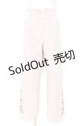 axes femme / 裾刺繍起毛ストレートパンツ L ベージュ Y-25-10-20-099-AX-PA-SZ-ZT525