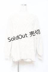 axes femme / 後ろ編み上げニット M 生成り Y-25-10-20-011-AX-TO-SZ-ZY