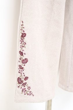 画像3: axes femme / 裾刺繍起毛ストレートパンツ L ベージュ Y-25-10-20-099-AX-PA-SZ-ZY