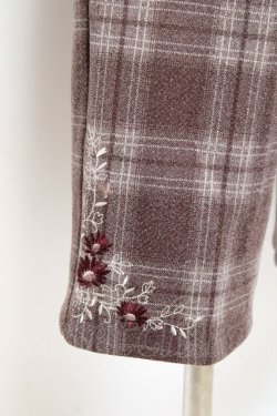画像3: axes femme / 花刺繍ストレートカットパンツ L 茶 Y-25-10-20-100-AX-PA-SZ-ZY