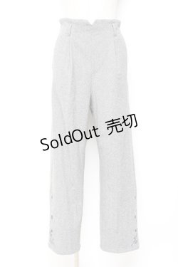 画像1: axes femme / 裾刺繍起毛ストレートパンツ L チャコール Y-25-10-20-102-AX-PA-SZ-ZY