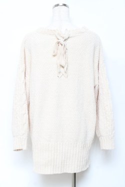 画像2: axes femme / 後ろ編み上げニット M 生成り Y-25-10-20-011-AX-TO-SZ-ZY