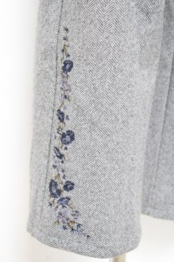 画像3: axes femme / 裾刺繍起毛ストレートパンツ L チャコール Y-25-10-20-102-AX-PA-SZ-ZY