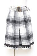 axes femme / チェックスカート M 黒 Y-25-10-20-103-AX-SK-SZ-ZY