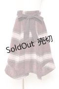 axes femme / シャギーチェックイレヘムスカート M ワイン Y-25-10-20-104-AX-SK-SZ-ZY