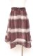 画像2: axes femme / シャギーチェックイレヘムスカート M ワイン Y-25-10-20-104-AX-SK-SZ-ZY (2)